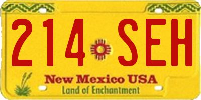 NM license plate 214SEH