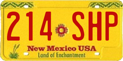 NM license plate 214SHP