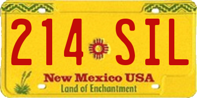 NM license plate 214SIL