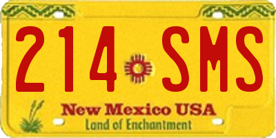 NM license plate 214SMS