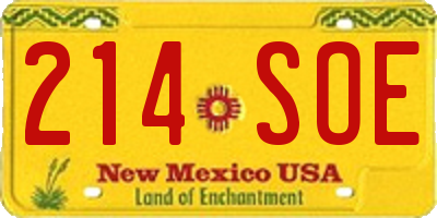 NM license plate 214SOE