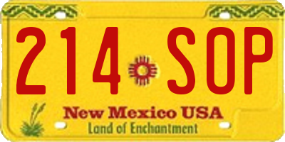 NM license plate 214SOP