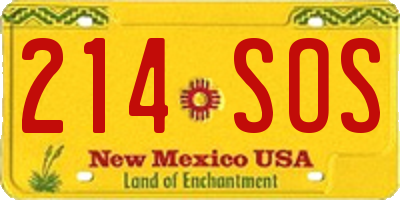 NM license plate 214SOS