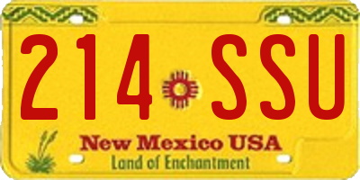 NM license plate 214SSU