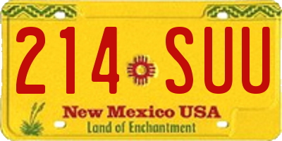 NM license plate 214SUU