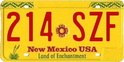NM license plate 214SZF