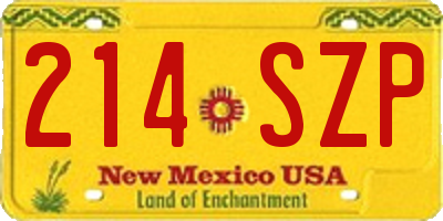 NM license plate 214SZP