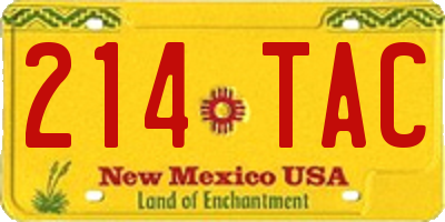 NM license plate 214TAC