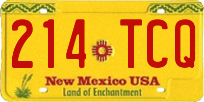 NM license plate 214TCQ