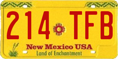 NM license plate 214TFB