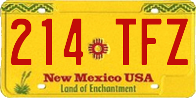 NM license plate 214TFZ