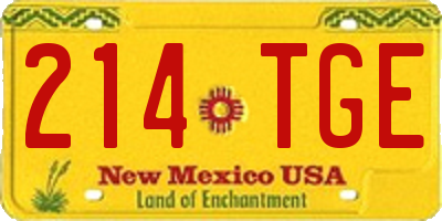 NM license plate 214TGE