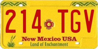 NM license plate 214TGV