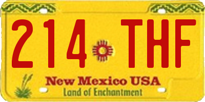 NM license plate 214THF