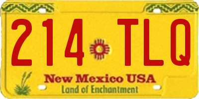 NM license plate 214TLQ