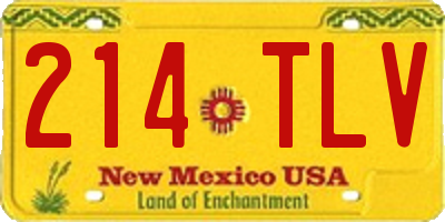 NM license plate 214TLV