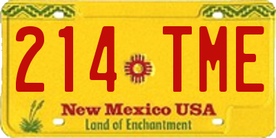 NM license plate 214TME