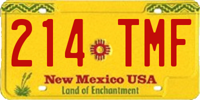 NM license plate 214TMF