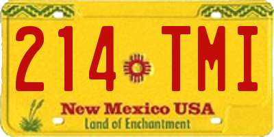 NM license plate 214TMI