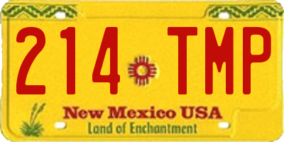 NM license plate 214TMP