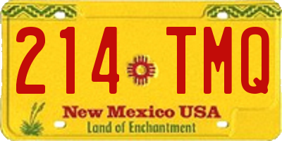NM license plate 214TMQ