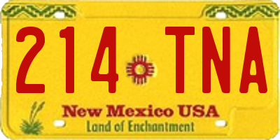 NM license plate 214TNA