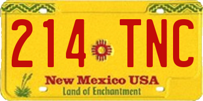 NM license plate 214TNC
