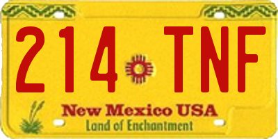 NM license plate 214TNF