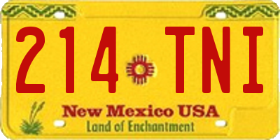 NM license plate 214TNI