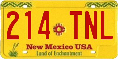 NM license plate 214TNL
