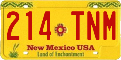 NM license plate 214TNM