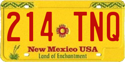 NM license plate 214TNQ