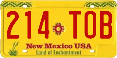 NM license plate 214TOB