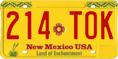 NM license plate 214TOK