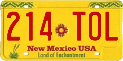 NM license plate 214TOL