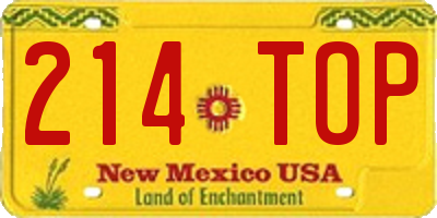 NM license plate 214TOP