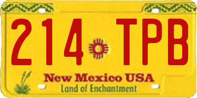 NM license plate 214TPB