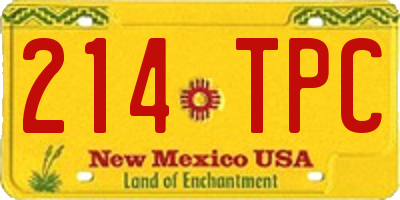NM license plate 214TPC