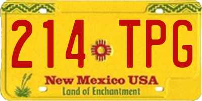 NM license plate 214TPG