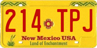 NM license plate 214TPJ