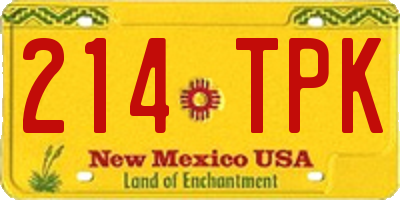 NM license plate 214TPK