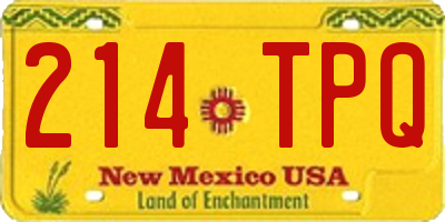 NM license plate 214TPQ