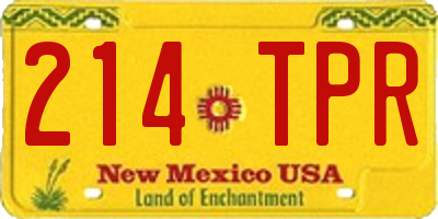 NM license plate 214TPR