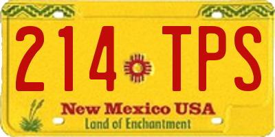 NM license plate 214TPS