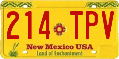 NM license plate 214TPV