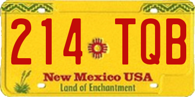 NM license plate 214TQB