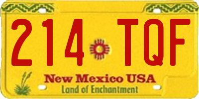 NM license plate 214TQF