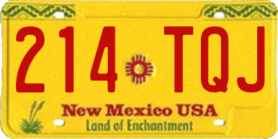 NM license plate 214TQJ