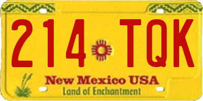 NM license plate 214TQK