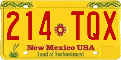 NM license plate 214TQX